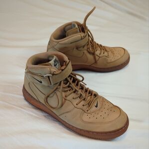 Nike Air Force 1 '07 PRM QS Mid Flax Brown AF1 Shoe Size 12  715889-200